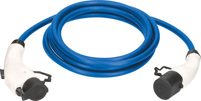 e-Auto Ladekabel Elektroauto 5m Mode 3 Typ 2 auf Typ 1 1-phasig 7.2kW Blau IP44