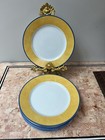 8 Laure Japy Paris Limoges Yellow Blue Charges Service Dinner Plates