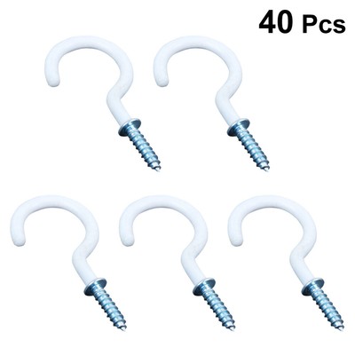 40x Creative Kitchen Hook Ceiling Hooks Coated Screw Hanger For Hanging Plants Ebay