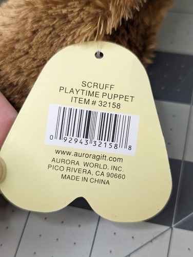 Aurora Scruff Dog Playtime Puppet Plush 13 Inch Tan Brown Stuffed Animal Toy - Picture 10 of 11