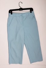 Women's MOSCHINO Crop Dress Pants Sky Blue Cotton Blend Sz IT38 US XS