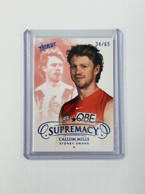 🔥2024 Supremacy Blue Portrait CALLUM MILLS Sydney Swans FC 34/65 | eBay