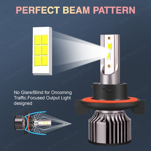 For Ford F 150 2004-2014 10000k LED Headlight Hi/Lo + Fog Light Bulbs Combo 4x - Picture 8 of 14