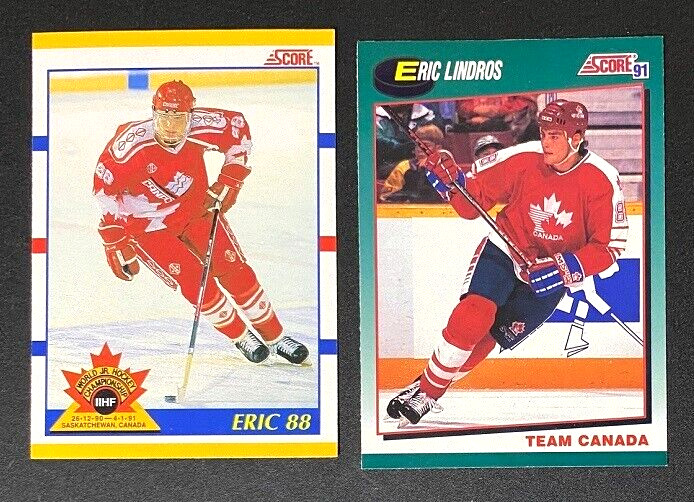 1990-91 1991-92 SCORE ROOKIE & TRADED ERIC LINDROS CARDS
