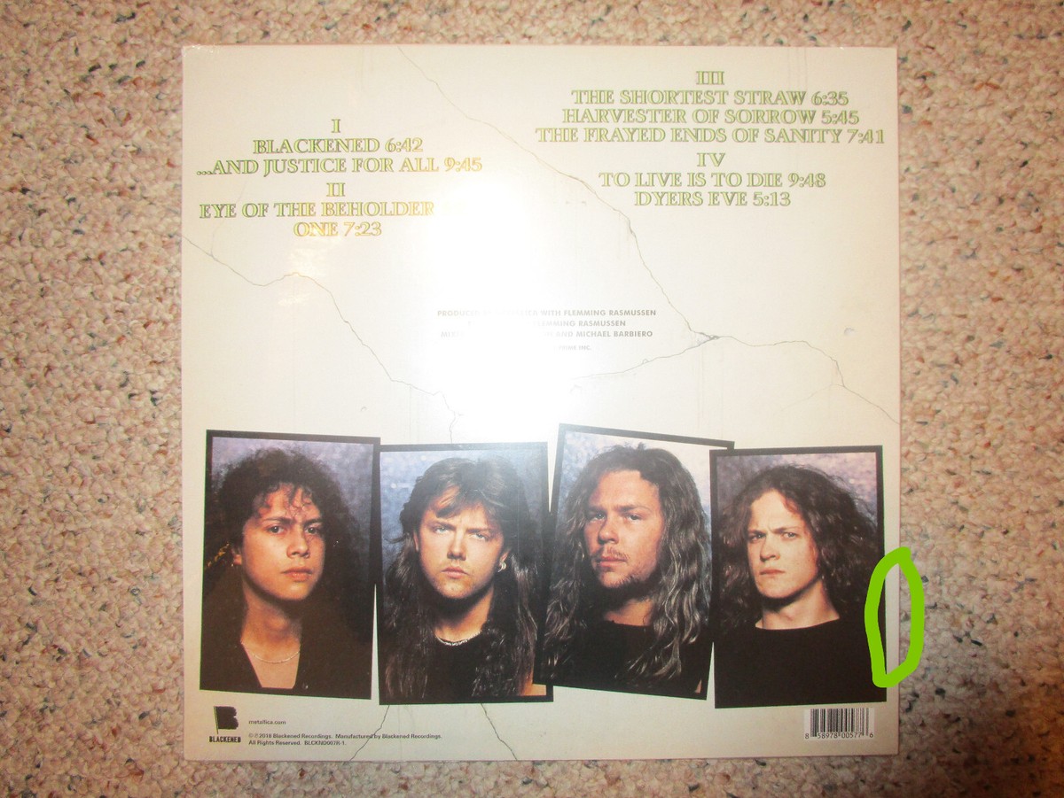 METALLICA: AND JUSTICE FOR ALL (180gm 2LP Reissue)(Blackened2018