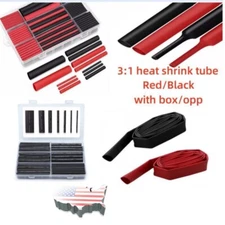 Heat Shrink Tubing Ratio Dual Wall Adhesive Lined Red Black Cable Wire Tube 3:1