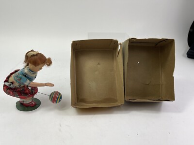 Vintage Wind Up Suzy Bouncing Ball Litho Tin Toy TPS Trade Vintage Wind Up Suzy Bouncing Ball Litho Tin Toy TPS Trade