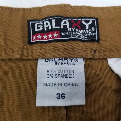 Galaxy By Harvic Men's Flat-Front Stretch Chino Shorts Size 36 NEW WITH TAGS - Picture 3 of 7