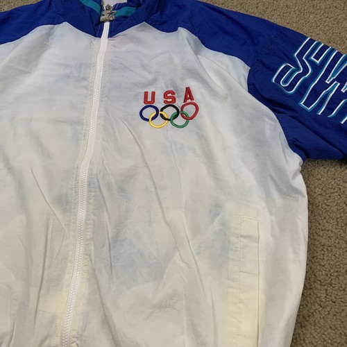 Chaqueta De Colección Para Hombre XL EE. UU. Equipo Olímpico de Natación Grande Años 90 Nylon *Engastada - Imagen 3 de 10