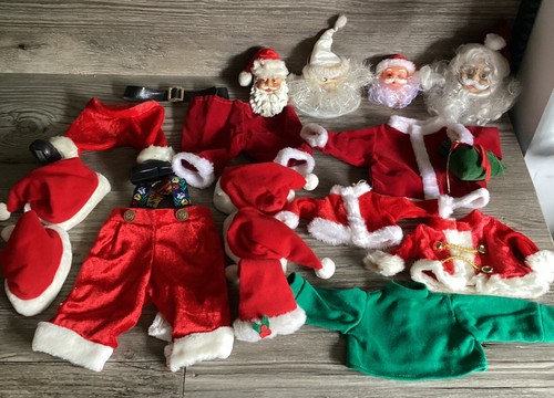Muñecas vintage de Navidad Santa Claus 17 piezas para hacer ropa artesanal década de 1980 - Imagen 3 de 13