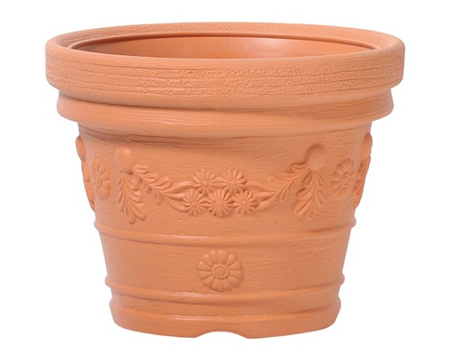 Round Planter Large Flower Pot Outdoor Classic Durable Brick Colour 8L - 30L - Picture 8 of 14