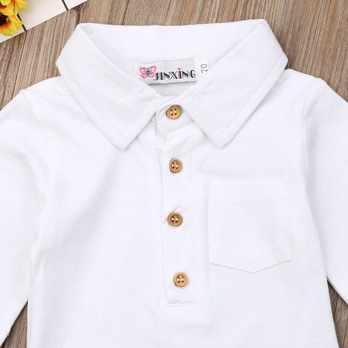 Newborn Baby Boy Girls Short Sleeve Romper Tops Outfit Jumpsuit Clothes Set - Picture 8 of 12