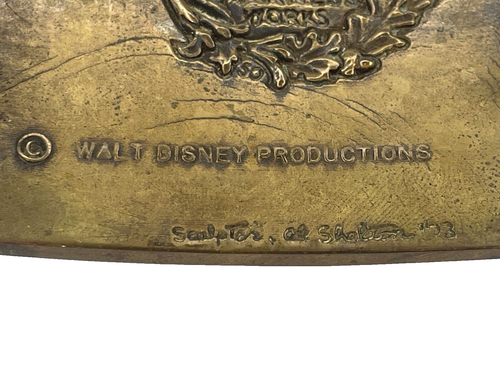 RARE Vintage 1973 WALT DISNEY'S MICKEY MOUSE BRONZE BELT BUCKLE ~AL SHELTON~ - Picture 10 of 12