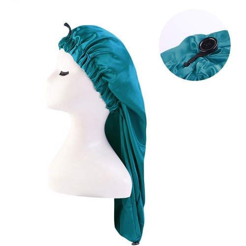 Women Lady Satin Turban Long Sock Night Sleep Cap Hair Care Bonnet Headwrap Hat - Picture 34 of 51