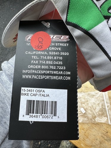 Nos Italia Fahrradmütze Kappe Herren Einheitsgröße grau Pace Italia gestreift - Bild 8 von 8
