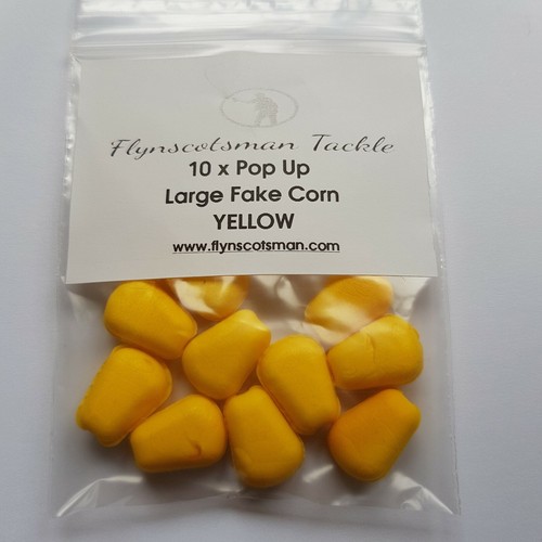LARGE YELLOW POP UP CORN PACK OF 10 - FLYNSCOTSMAN TACKLE COURSE FISHING - Picture 2 of 4