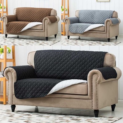 Luxury Quilted Reversible Sofa Protector Throw Cover Waterproof 1 Luxury Quilted Reversible Sofa