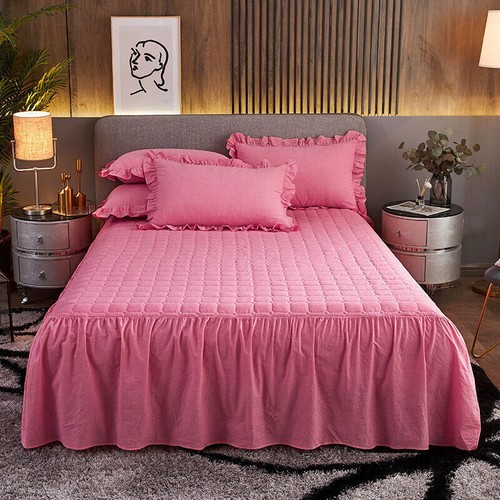 2022 home new washed cotton bed skirt pillowcase bedding hot - Bild 16 von 21