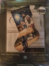 Dimensions Gold Collection Holy Night Stocking Counted Cross Stitch Kit-16" Long