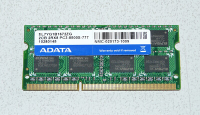 2GB DDR3 RAM 2Rx8 PC3-8500S-777 ADATA Notebook Arbeitsspeicher
