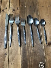 7 Pc Interpur “Jardinera” Stainless Flatware ~ 1 Place Settings Korea