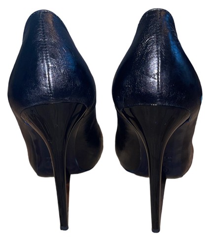 Alexander McQueen Womens Black Leather Pumps 5” Stiletto Heels Size 8 38.5 Shoes - Picture 3 of 14