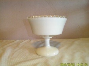 6.5-Inch Footed Milk Glass Compote or Candy Dish