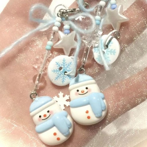 Christmas Theme Phone Chain Detachable Phone Lanyard Snowman Snowflake Ornament - Zdjęcie 4 z 8