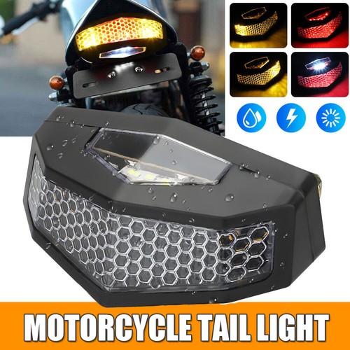 1pc Motorcycle Parts Rear Taillight LED Turn Signal Brake Stop Lamp Light Decor - Foto 10 di 12