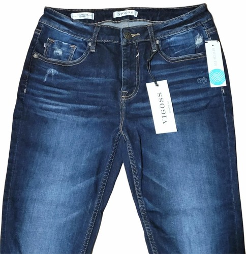 NWT - Vigoss "Thompson Tomboy" Deconstructed Jean - Navy - Size 6, MSRP $68 - Picture 2 of 5