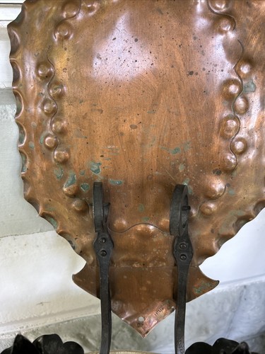 Copper Iron Wall Mount Double Candle Sconce Stamped Agerstrom Antique 1940 - Picture 4 of 8