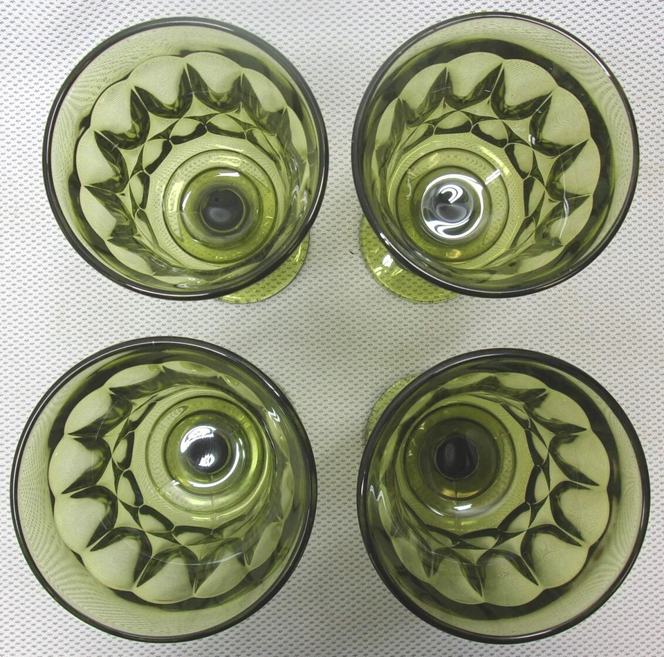 NORITAKE PERSPECTIVE Goblets, Box of 4 AVOCADO GREEN NOS Mid Century Modern - Image 3 of 4