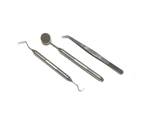 3-Pc Dental Exam Kit w/ Hollow Handle - Essential Instruments for Dentists - Picture 3 of 12