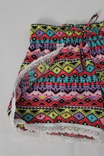 NEW Girls Shorts Size XL 14 - 16 Tribal Print Lace Gym Casual Summer Camp - Picture 2 of 3