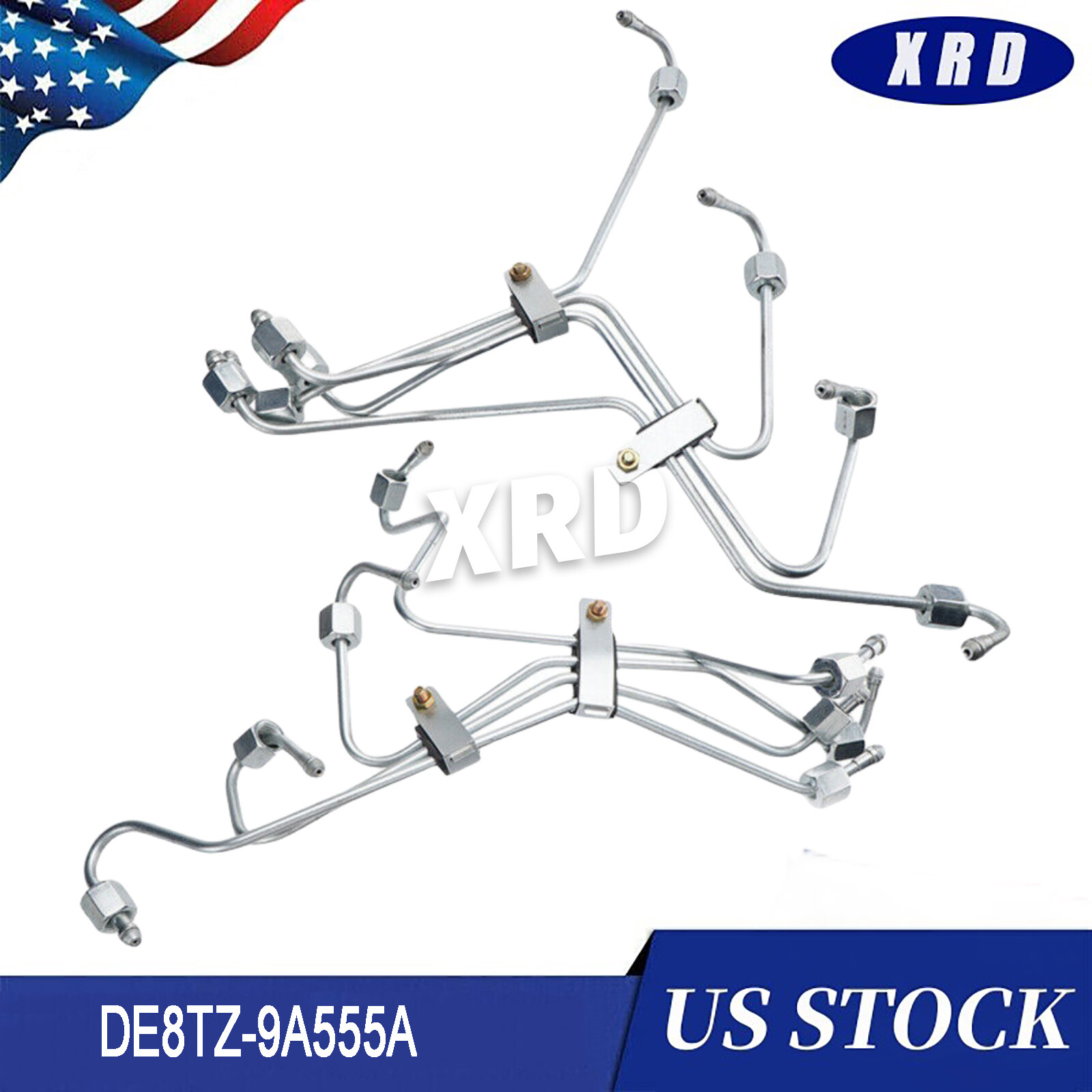 Set of 8 IDI Diesel Fuel Injection Lines For 83-94 Ford F-250 F-350 XL ...