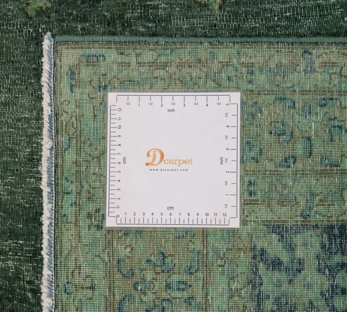 Vintage 249x147 Cmhandgeknüpfter Persian Carpet Oriental Carpet Rug Modern Green - Picture 10 of 10