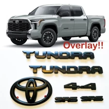 NEW Overlays Matte Blackout For 2022-2025 Toyota Tundra SR5 4X4 Emblems