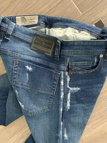 $298 Authentic Rare DIESEL Men's Distressed SAFADO Blue Regular Slim Jeans 30 - Picture 9 of 9