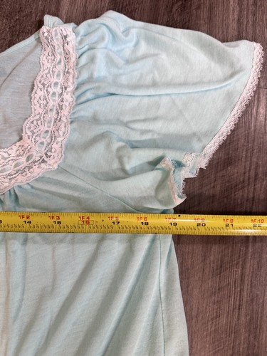 Vintage Quiet Moments Nightgown Floral Blue Cottage Core Prairie Nightdress L - Picture 10 of 12