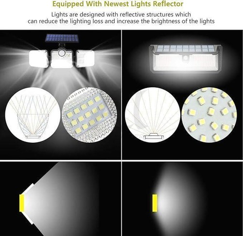 LED-Solarleuchte Solarlampe Außen Fluter Sensor Strahler Mit Bewegungsmelder DHL - Bild 6 von 10