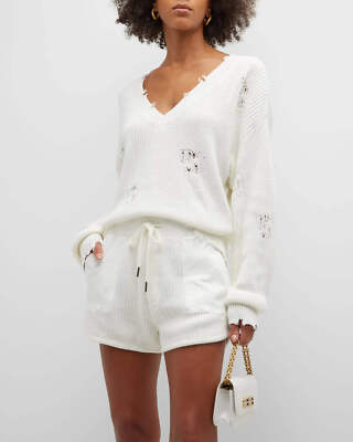 SER.O.YA Syd Distressed Cotton V Neck Sweater 4B 994 | eBay