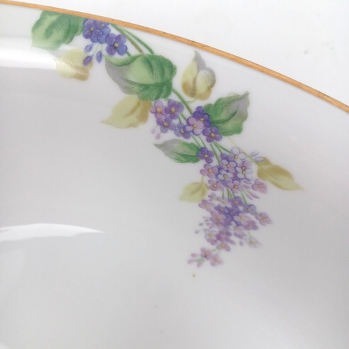 De Colección Noritake M Tazón de Verduras Ovalado Floral Lilas Glicina Tono Dorado Borde 10 3/4" - Imagen 2 de 6