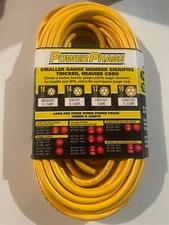 50 ft 14/3 Power Phase® Yellow Single-Outlet Extension Cord