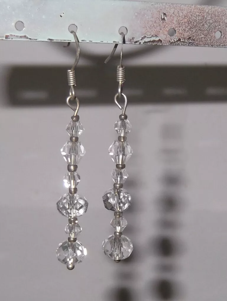 Long crystal sale drop earrings