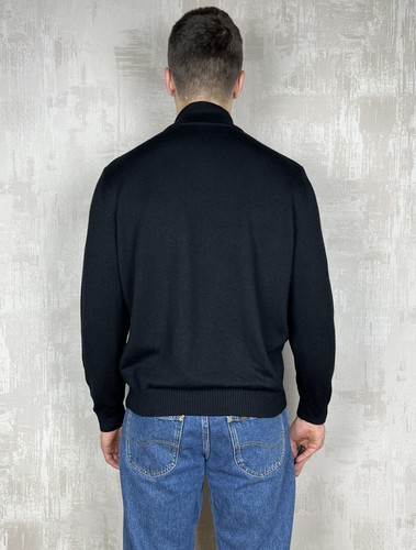 Hugo Boss Full Zip Wool Sweater Men's Size L-XL Black - Picture 14 of 17