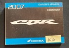 OEM HONDA 2007 CBR1000RR 1000 HURRICANE OWNERS MANUAL