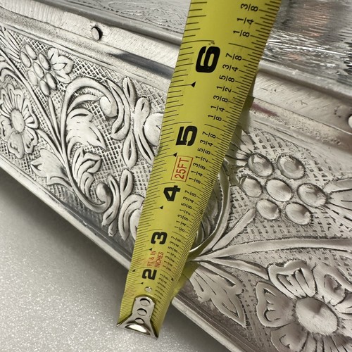 Silver Embossed Wedding Event Cake Stand Square 16”x16” x 6 3/8” x 22.5” STUN! - Picture 16 of 16