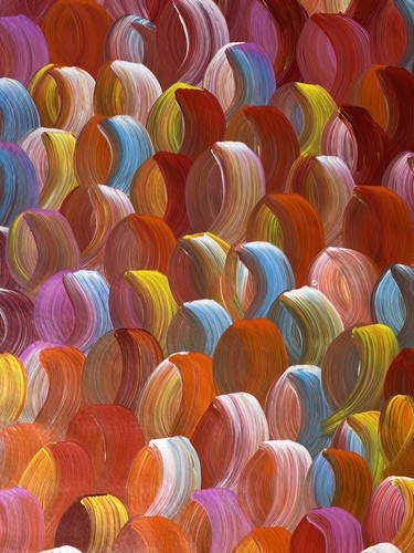 240cm by 90cm Original Dot Painting On Canvas, Aboriginal Style Abstract - Picture 3 of 6