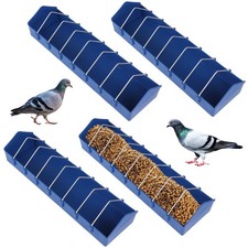 4 Pcs Large Pigeon Feeders 8-Slot Bird Dispensers, Poultry Feeding Dishes wit...