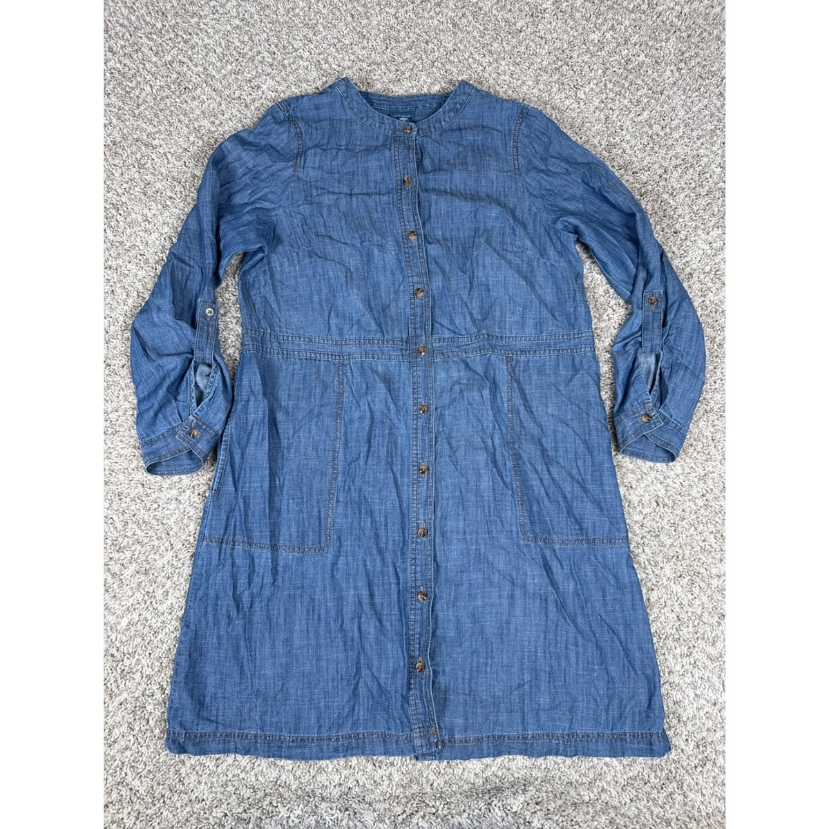 dress reiss Bella Dahl Long Sleeve A-line Dress in Dark Ombre Wash Small main image 0